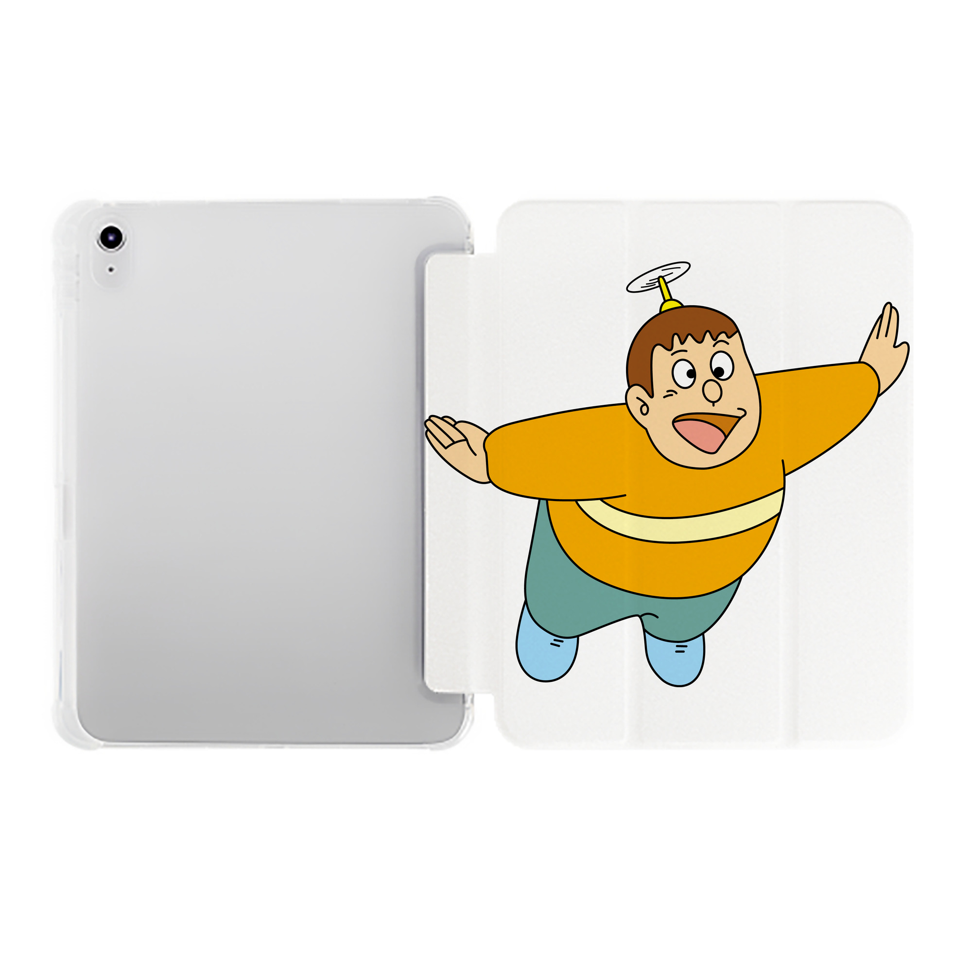 （画像用） ドラえもん 剛田武 Doraemon Gouta Takeshi IPad ケース ペン収納付き 三つ折りスタンド PUレザー×シリコン 対応機種9.5/10.5/10.9インチ